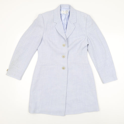 Precis Womens Blue Overcoat Coat Size 8 Button