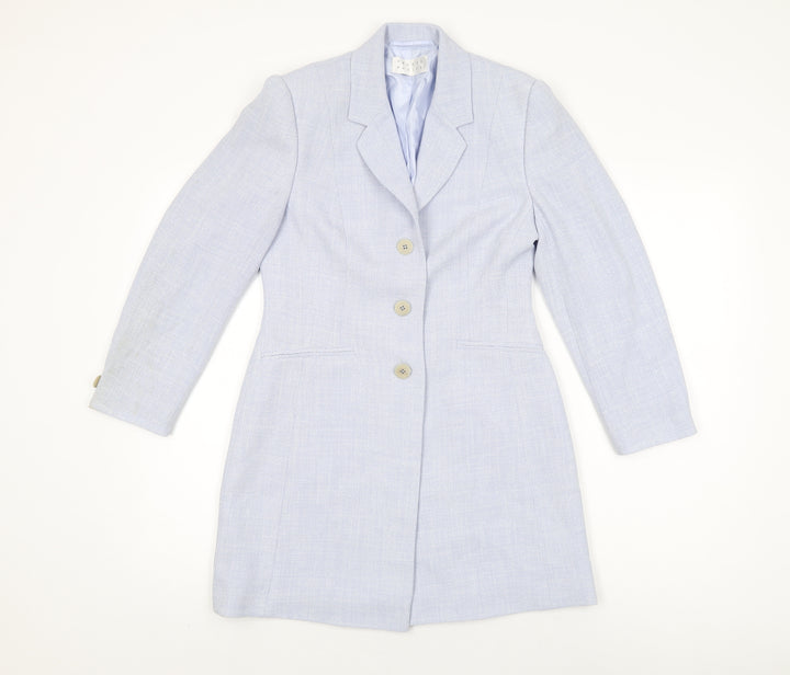 Precis Womens Blue Overcoat Coat Size 8 Button