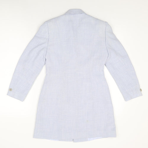 Precis Womens Blue Overcoat Coat Size 8 Button