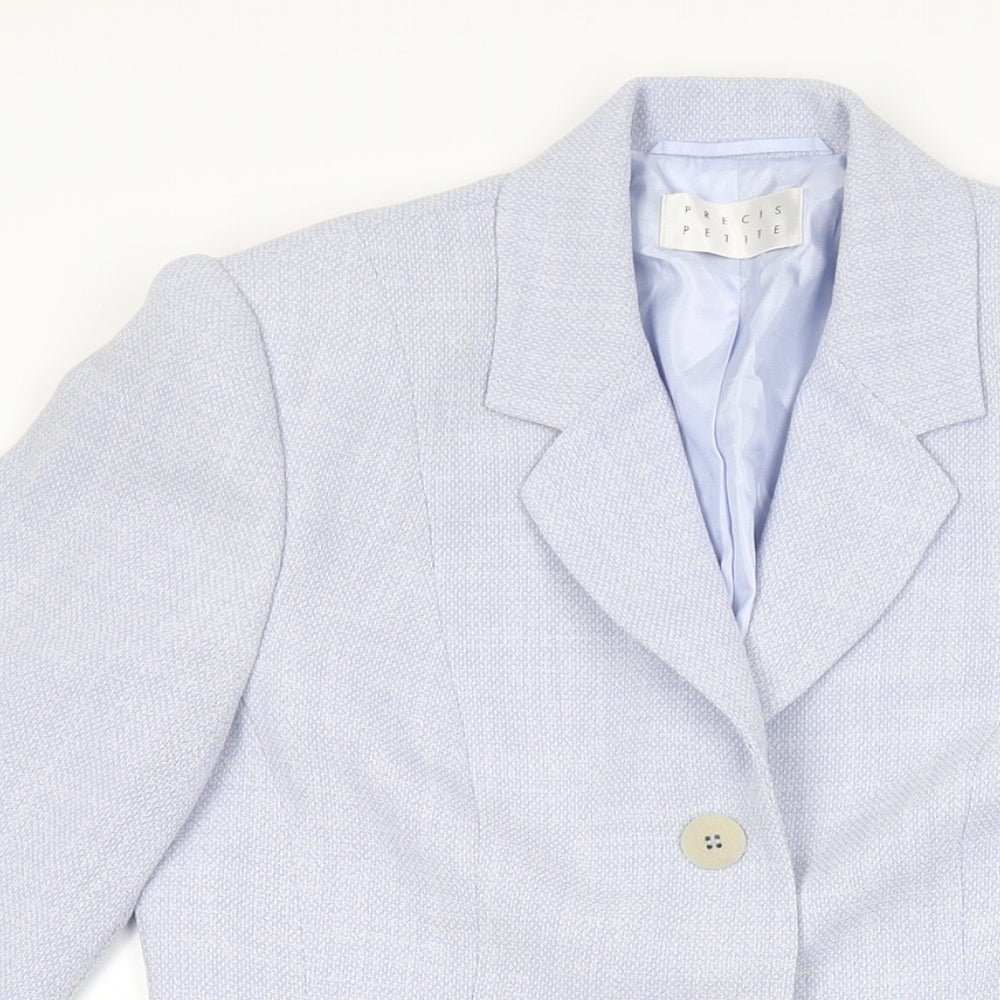 Precis Womens Blue Overcoat Coat Size 8 Button