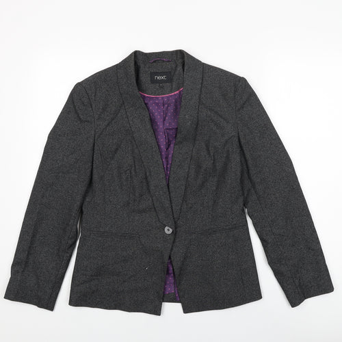 NEXT Womens Black Polyester Jacket Suit Jacket Size 10