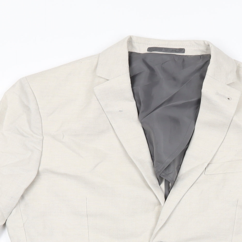 NEXT Boys Beige Jacket Blazer Size 12 Years Button