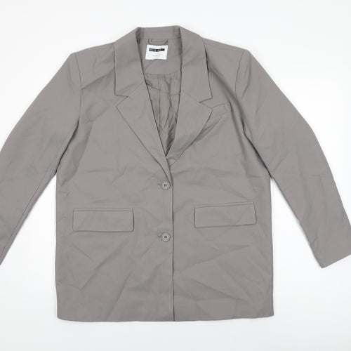 Noisy may Womens Grey Jacket Blazer Size M Button