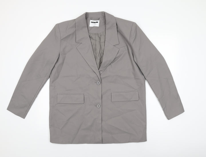 Noisy may Womens Grey Jacket Blazer Size M Button