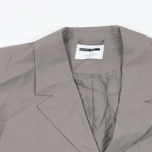 Noisy may Womens Grey Jacket Blazer Size M Button