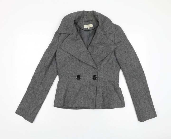 NEXT Womens Grey Jacket Size 8 Button