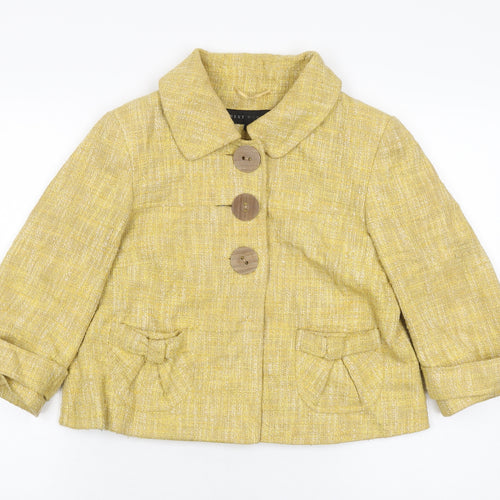 NEXT Womens Yellow Jacket Coat Size 10 Button