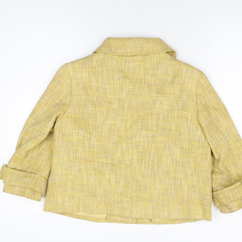 NEXT Womens Yellow Jacket Coat Size 10 Button
