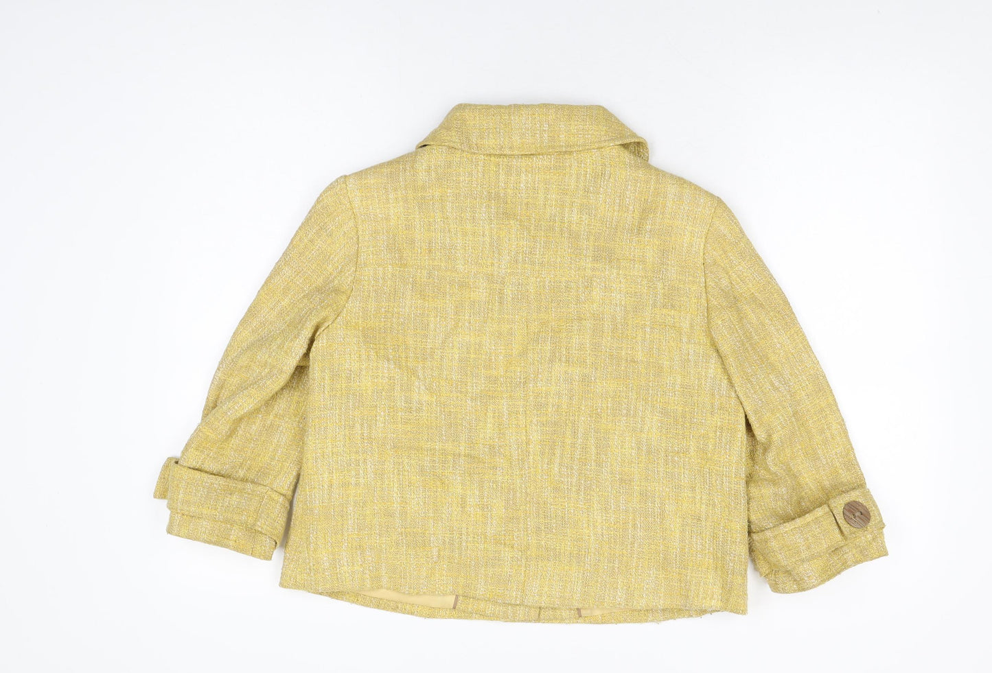 NEXT Womens Yellow Jacket Coat Size 10 Button