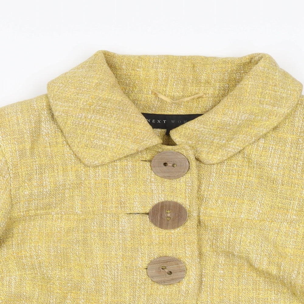 NEXT Womens Yellow Jacket Coat Size 10 Button