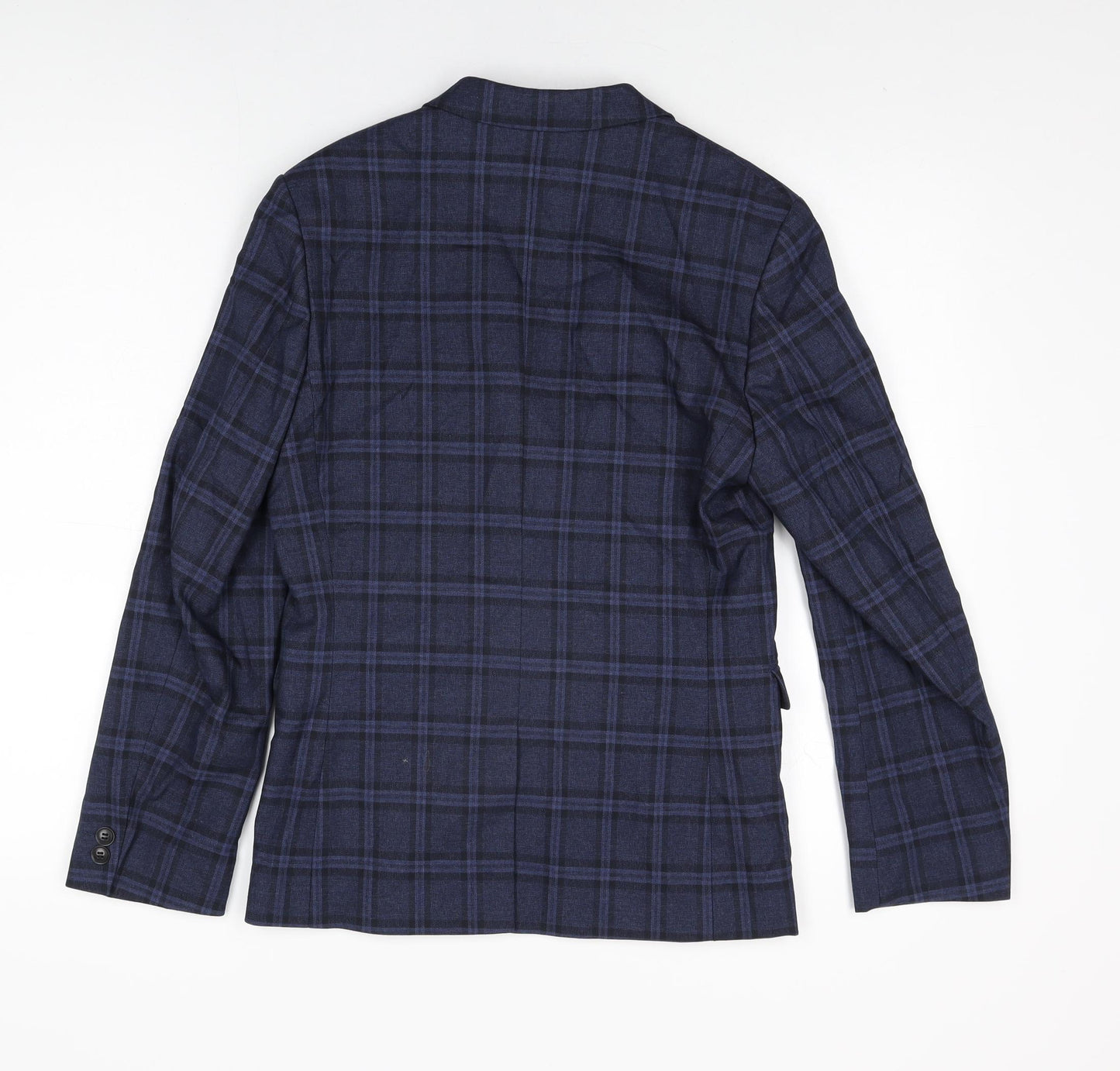 NEXT Boys Blue Plaid Jacket Blazer Size 13 Years Button