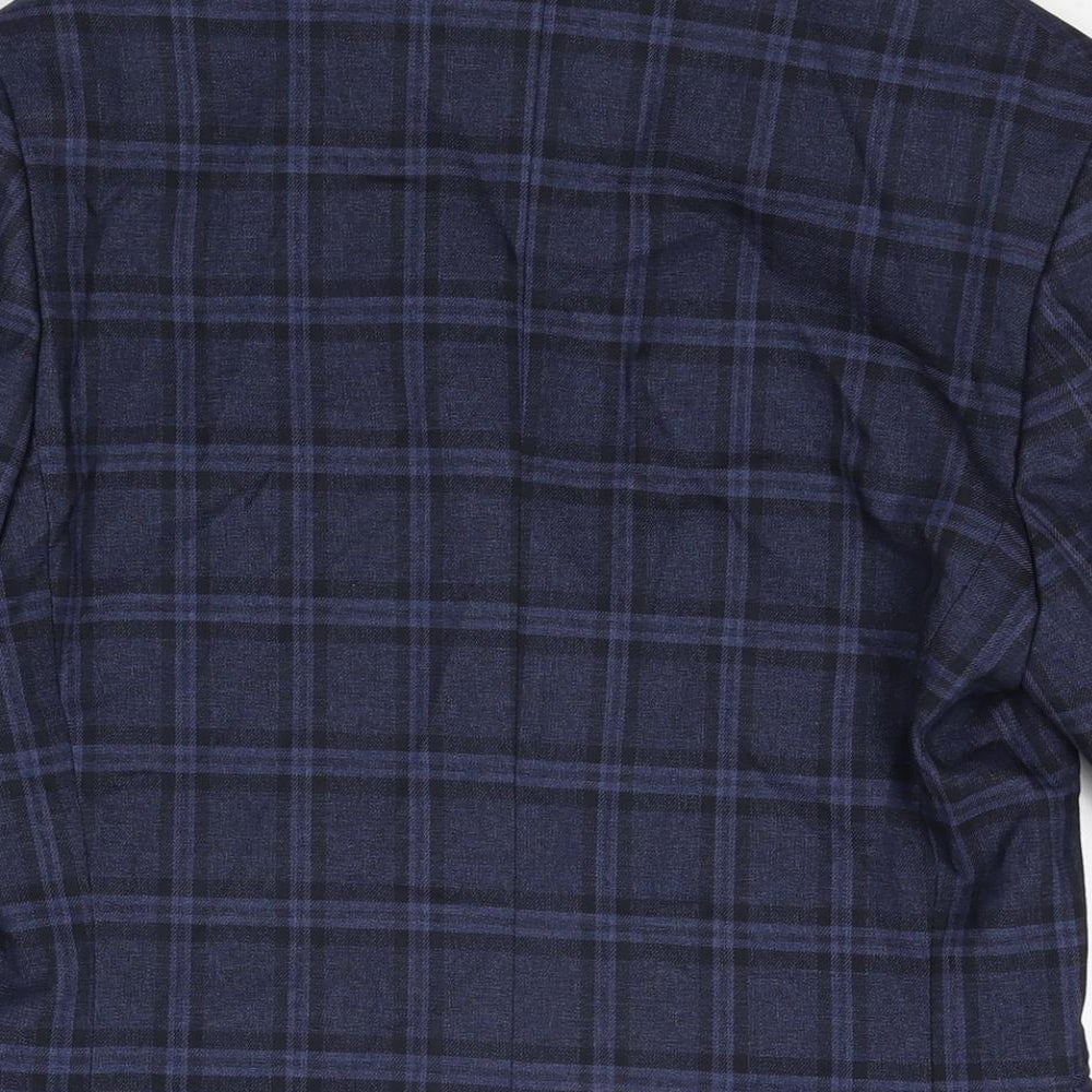 NEXT Boys Blue Plaid Jacket Blazer Size 13 Years Button