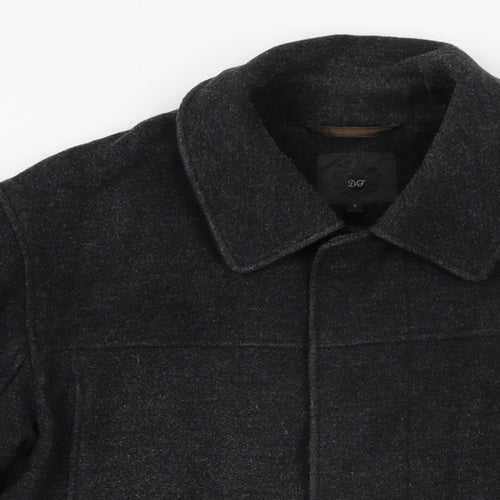 Debenhams Mens Black Overcoat Coat Size S Button