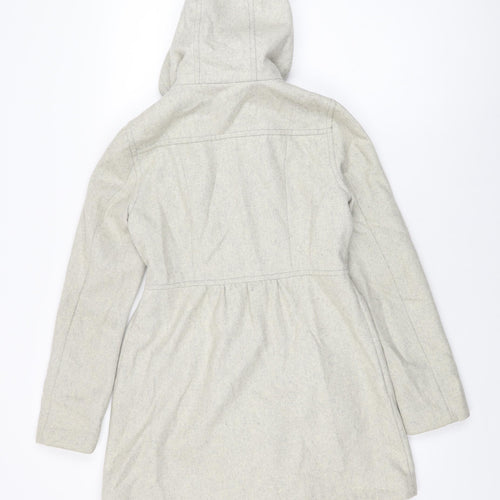 H&M Womens Grey Overcoat Coat Size 8 Button