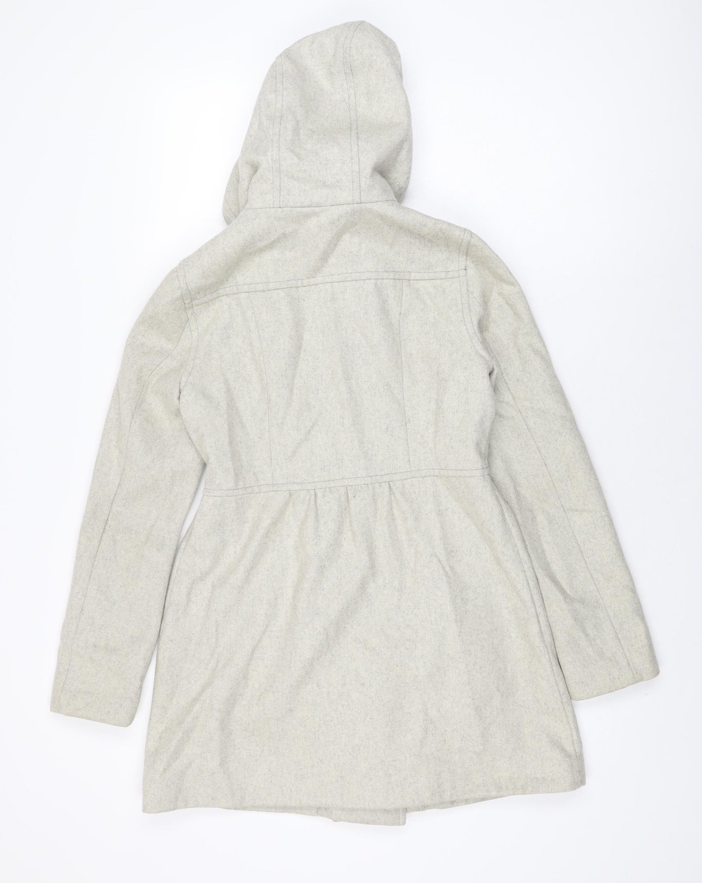 H&M Womens Grey Overcoat Coat Size 8 Button