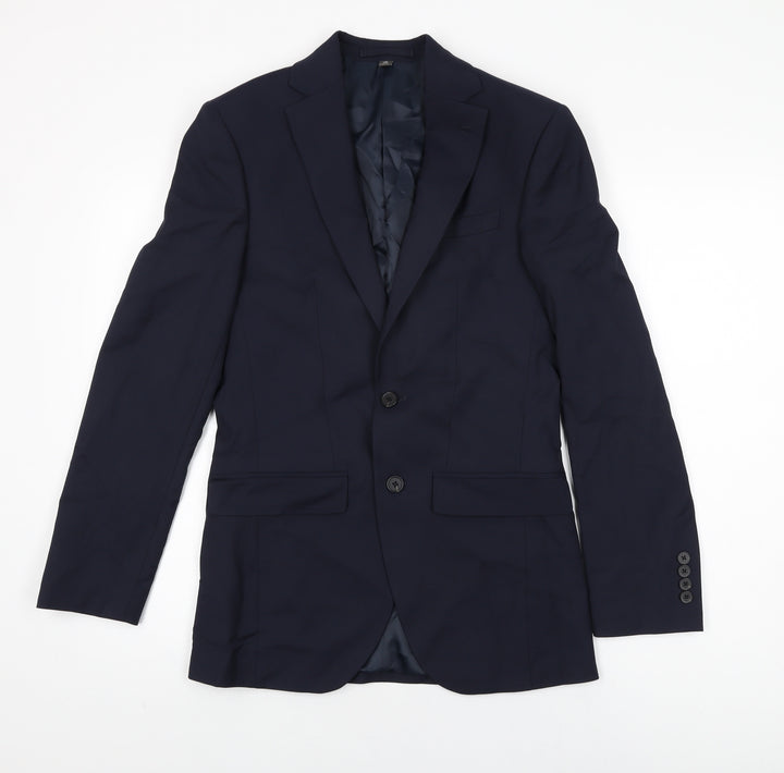 Marks and Spencer Mens Blue Polyester Jacket Suit Jacket Size 34 Regular