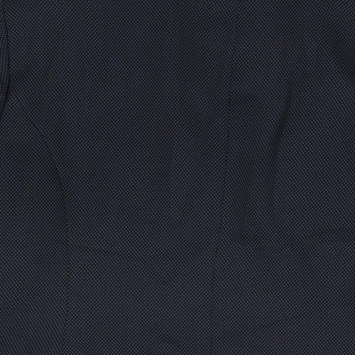 BHS Womens Blue Geometric Polyester Jacket Suit Jacket Size 16