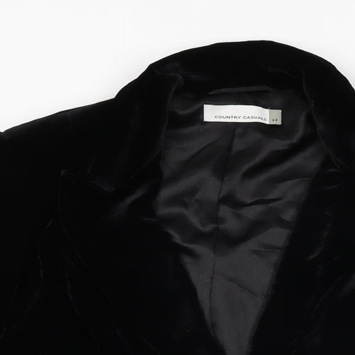 Country Casuals Womens Black Jacket Size 14 Button