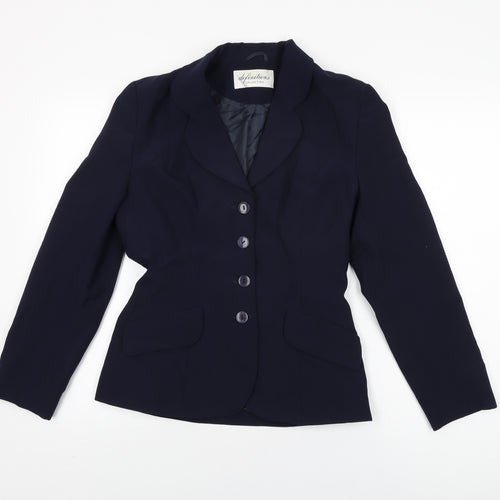 Definitions Womens Blue Jacket Blazer Size 10 Button