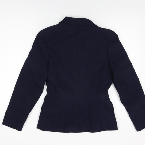 Definitions Womens Blue Jacket Blazer Size 10 Button