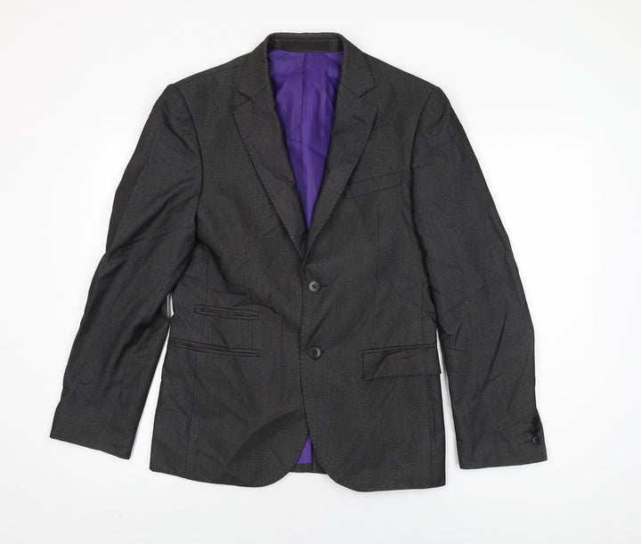 Marks and Spencer Mens Black Polyester Jacket Suit Jacket Size 36 Regular