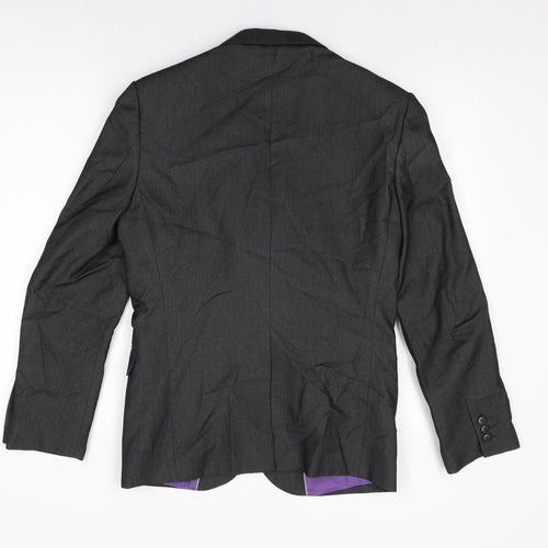 Marks and Spencer Mens Black Polyester Jacket Suit Jacket Size 36 Regular