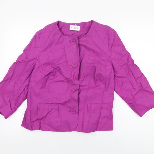 Marks and Spencer Womens Pink Jacket Size 14 Button