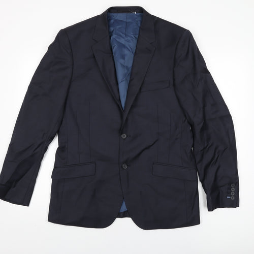 Linea Mens Black Viscose Jacket Suit Jacket Size 40 Regular