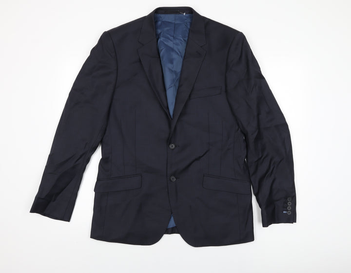 Linea Mens Black Viscose Jacket Suit Jacket Size 40 Regular