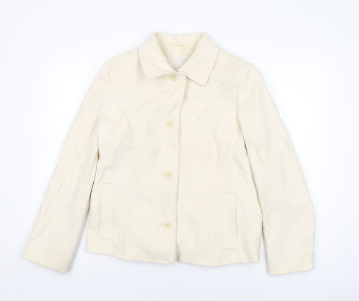 Marks and Spencer Womens Ivory Jacket Coat Size 16 Button