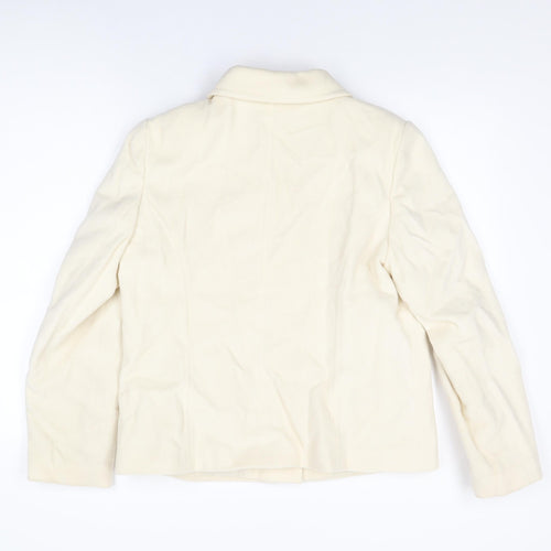 Marks and Spencer Womens Ivory Jacket Coat Size 16 Button
