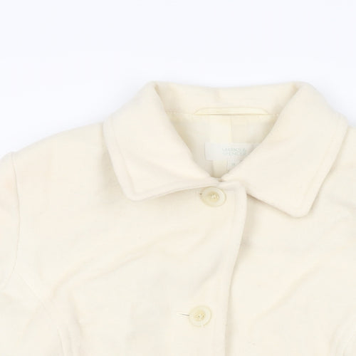 Marks and Spencer Womens Ivory Jacket Coat Size 16 Button