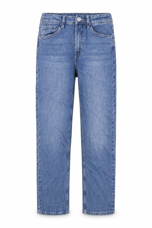 H&M Girls Blue Cotton Straight Jeans Size 9-10 Years L26 in Regular Zip