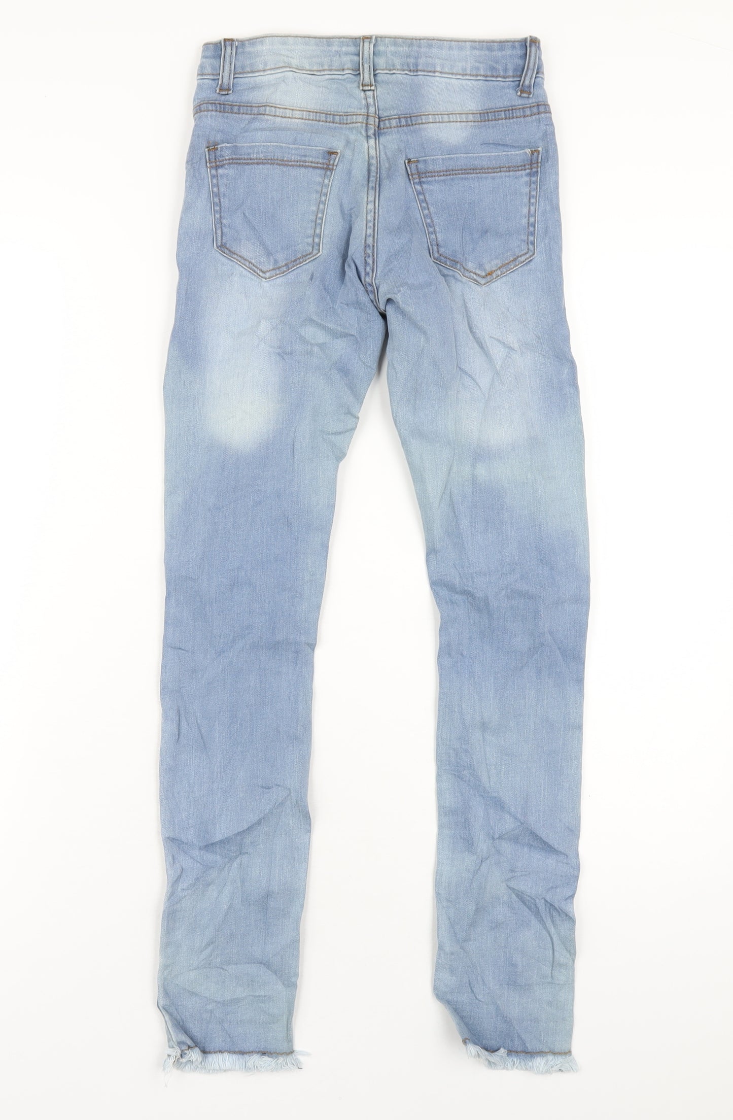 A2Z 4 kids Girls Blue Cotton Skinny Jeans Size 13-14 Years L28 in Regular Zip