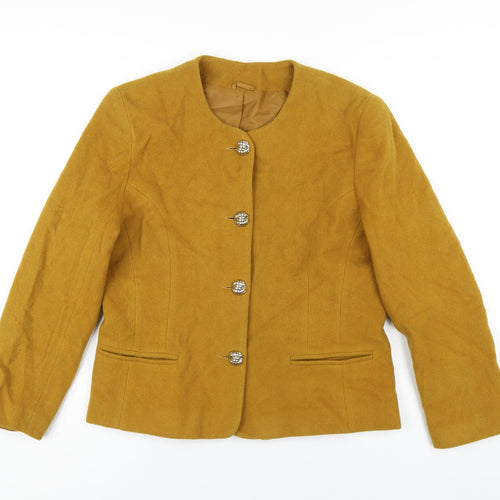 Features Womens Yellow Jacket Size 12 Button