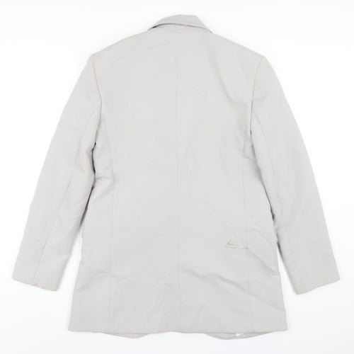 Zara Womens Grey Vinyl Jacket Blazer Size XS