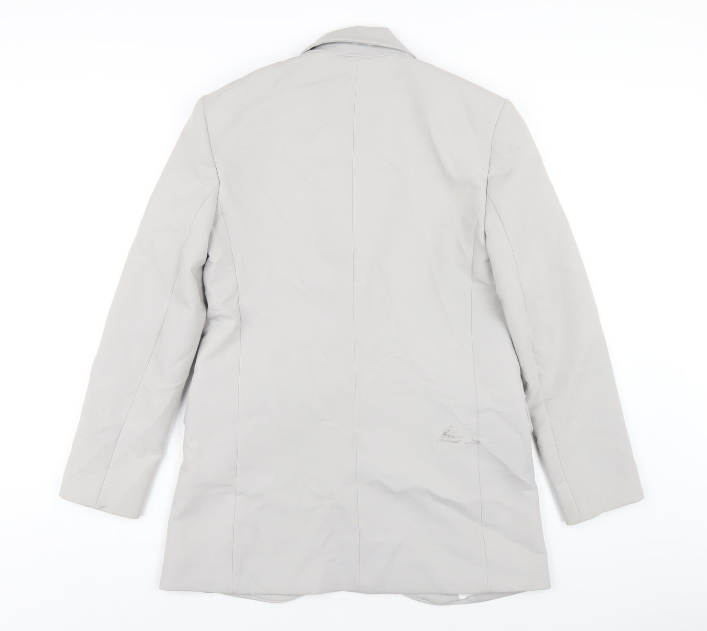 Zara Womens Grey Vinyl Jacket Blazer Size XS