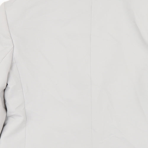 Zara Womens Grey Vinyl Jacket Blazer Size XS