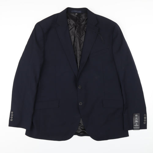 Autograph Mens Blue Wool Jacket Blazer Size 44 Regular