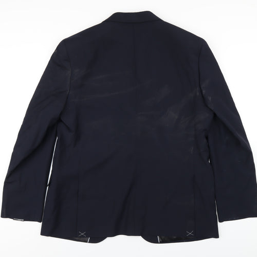 Autograph Mens Blue Wool Jacket Blazer Size 44 Regular
