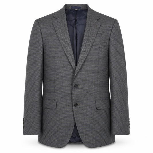 Front view of Marks & Spencer men’s grey geometric polyester jacket blazer, size 42, regular