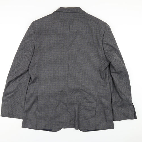 Marks and Spencer Mens Grey Geometric Polyester Jacket Blazer Size 42 Regular