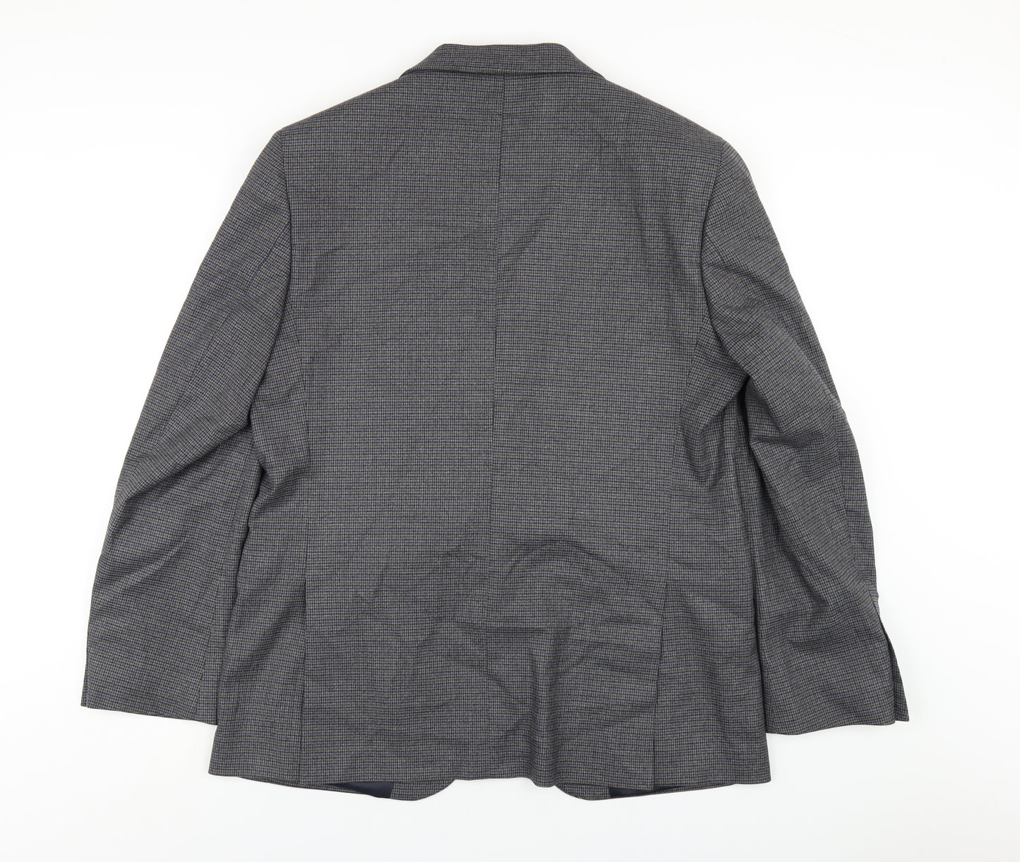 Marks and Spencer Mens Grey Geometric Polyester Jacket Blazer Size 42 Regular