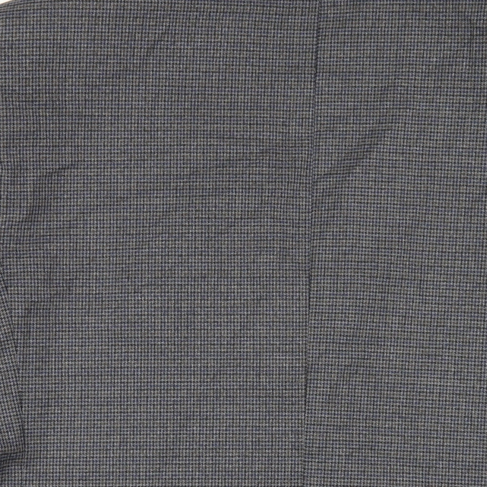 Marks and Spencer Mens Grey Geometric Polyester Jacket Blazer Size 42 Regular