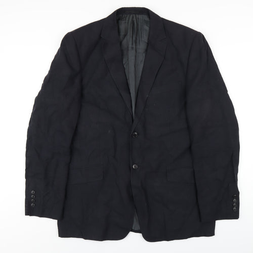 Fellini Mens Blue Linen Jacket Blazer Size 42 Regular