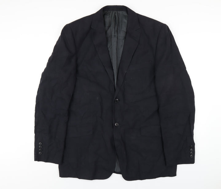 Fellini Mens Blue Linen Jacket Blazer Size 42 Regular