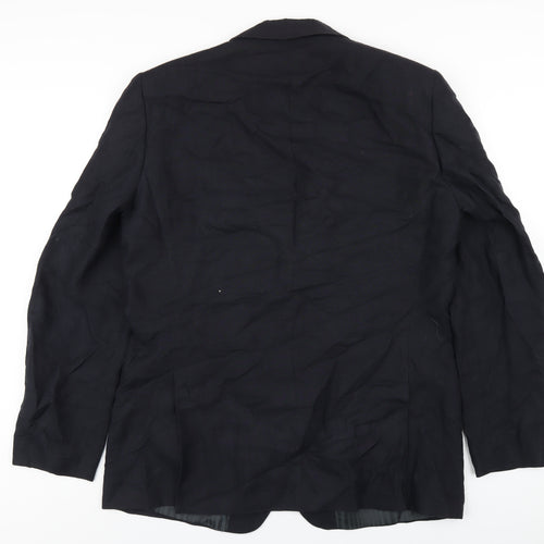 Fellini Mens Blue Linen Jacket Blazer Size 42 Regular