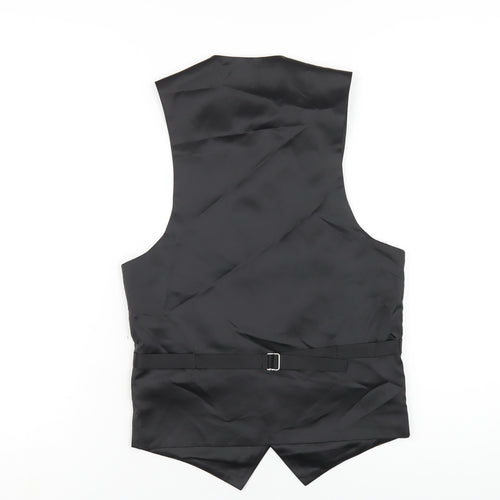 Five Horse Mens Black Polyester Jacket Suit Waistcoat Size XS Regular