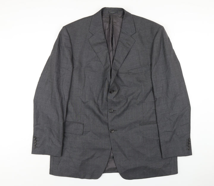 Austin Reed Mens Grey Wool Jacket Blazer Size 46 Regular