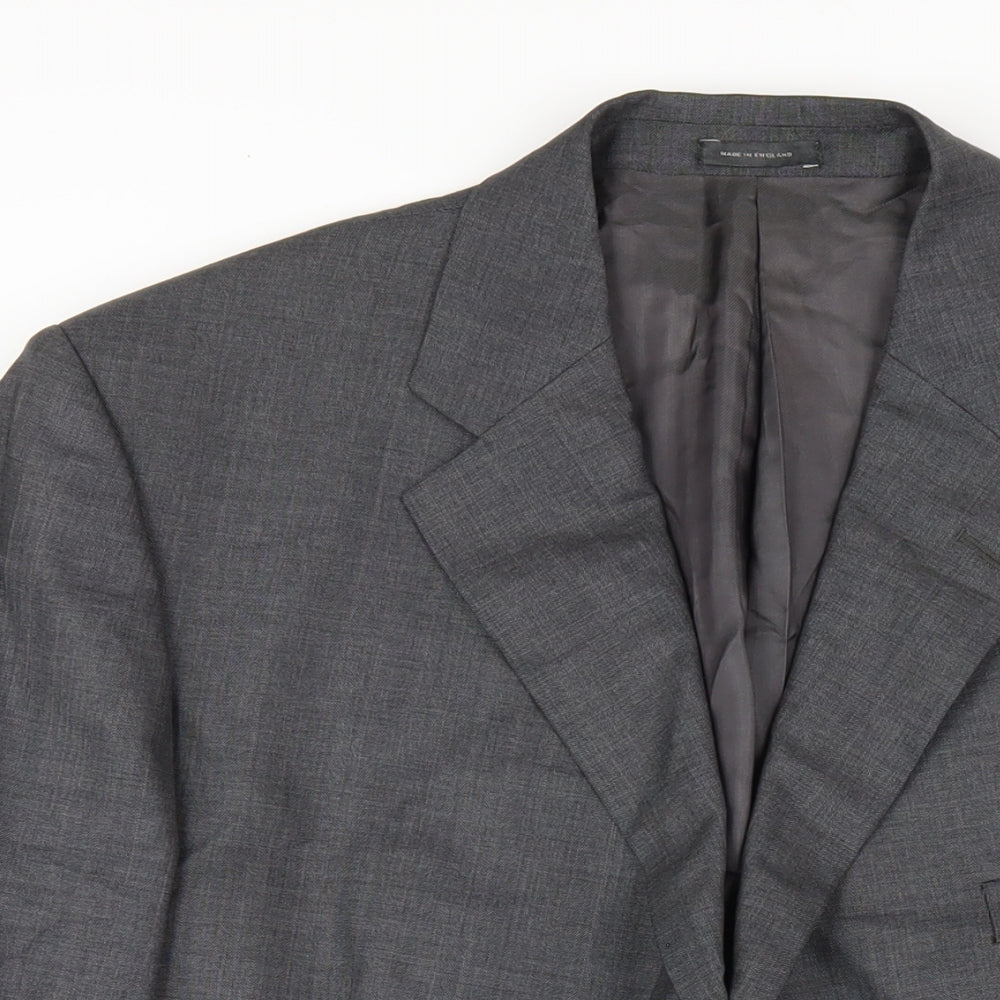 Austin Reed Mens Grey Wool Jacket Blazer Size 46 Regular